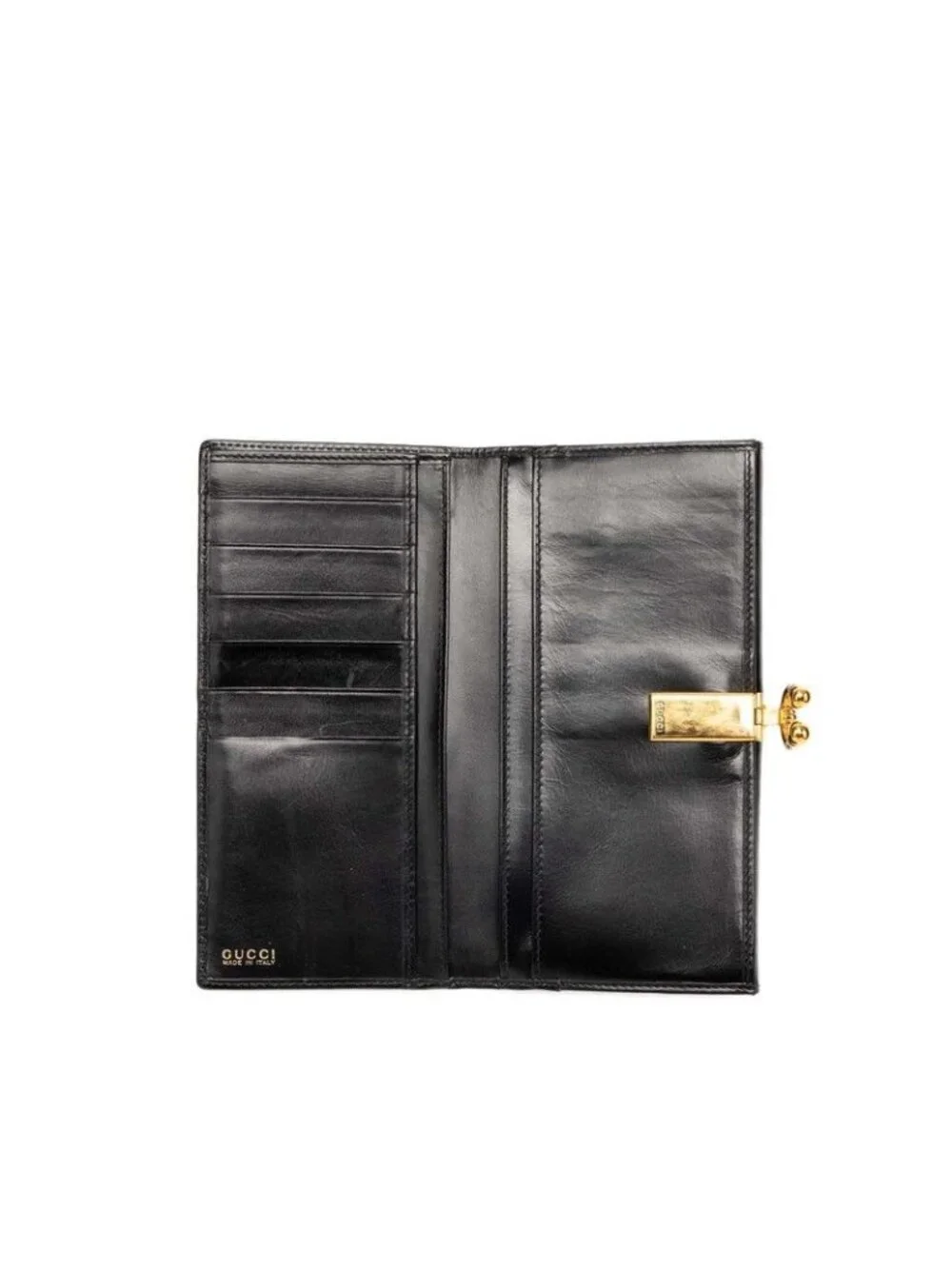 Gucci Vintage Horsebit Wallet 035 661 Black Leather - Picture 4 of 6